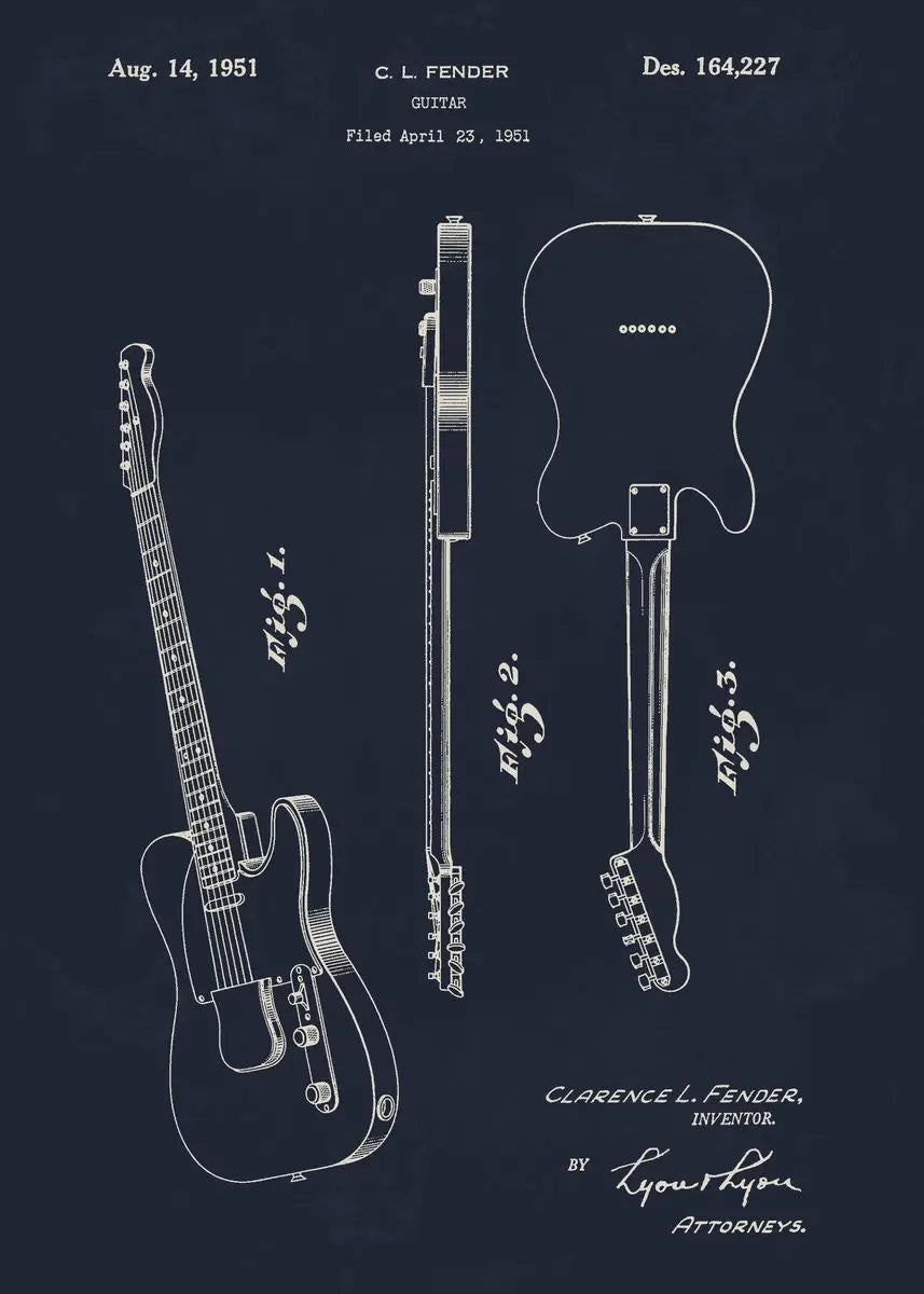 Musical Instruments Blueprint Collection - Canvas & Curio
