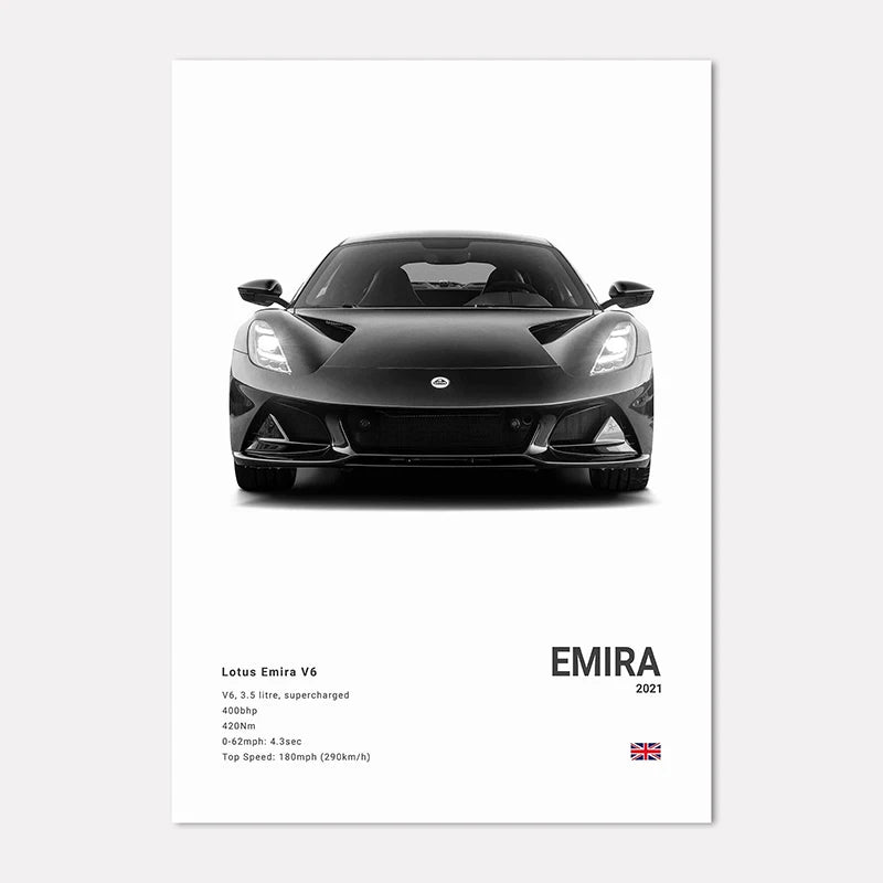 Black & White Sport Cars Collection - Canvas & Curio