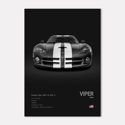 Black & White Sport Cars Collection - Canvas & Curio