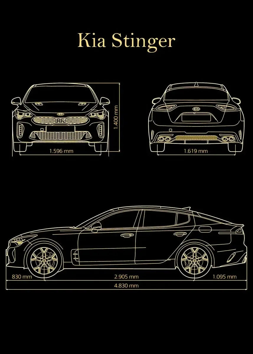 Vintage Car Blueprint Collection - Canvas & Curio