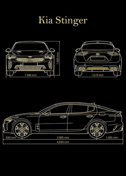 Vintage Car Blueprint Collection - Canvas & Curio