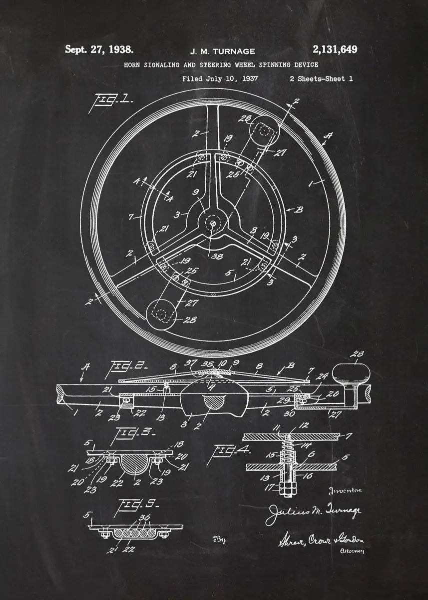 Engine Motor Blueprint Collection II - Canvas & Curio