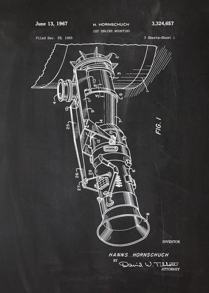 Engine Motor Blueprint Collection II - Canvas & Curio