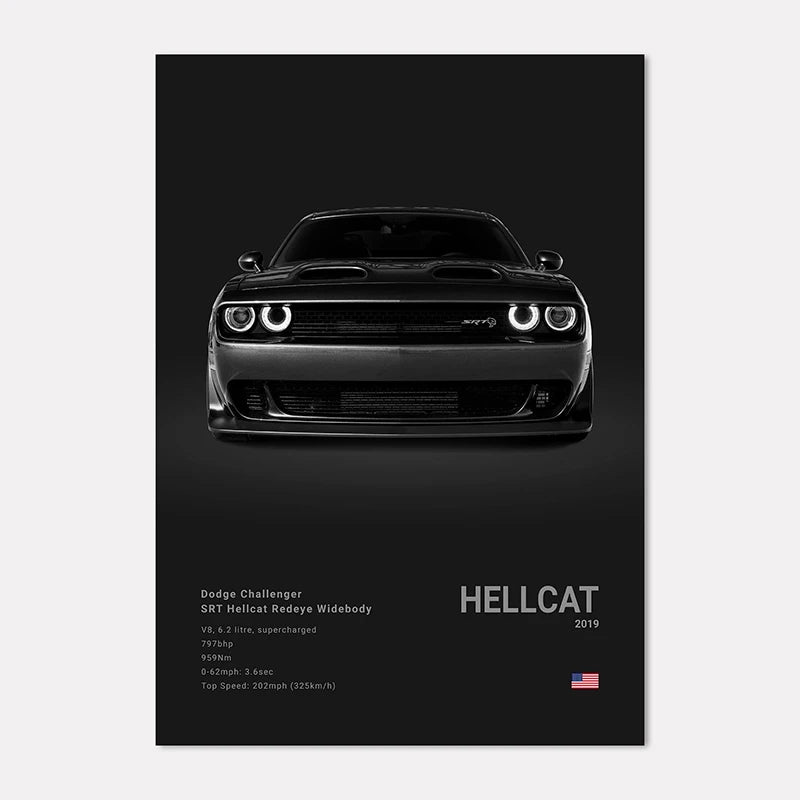 Black & White Sport Cars Collection - Canvas & Curio