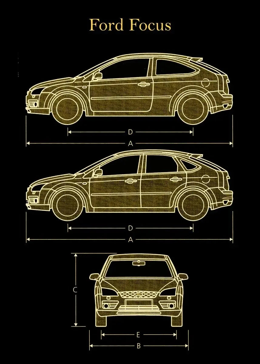 Vintage Car Blueprint Collection - Canvas & Curio