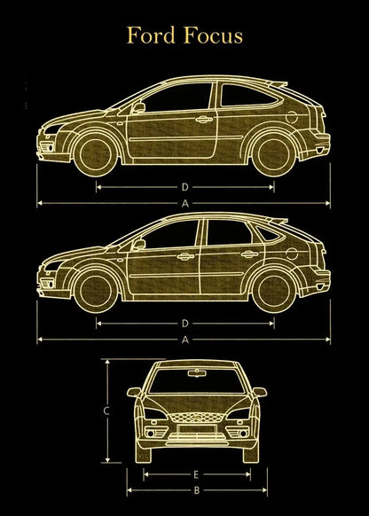 Vintage Car Blueprint Collection - Canvas & Curio