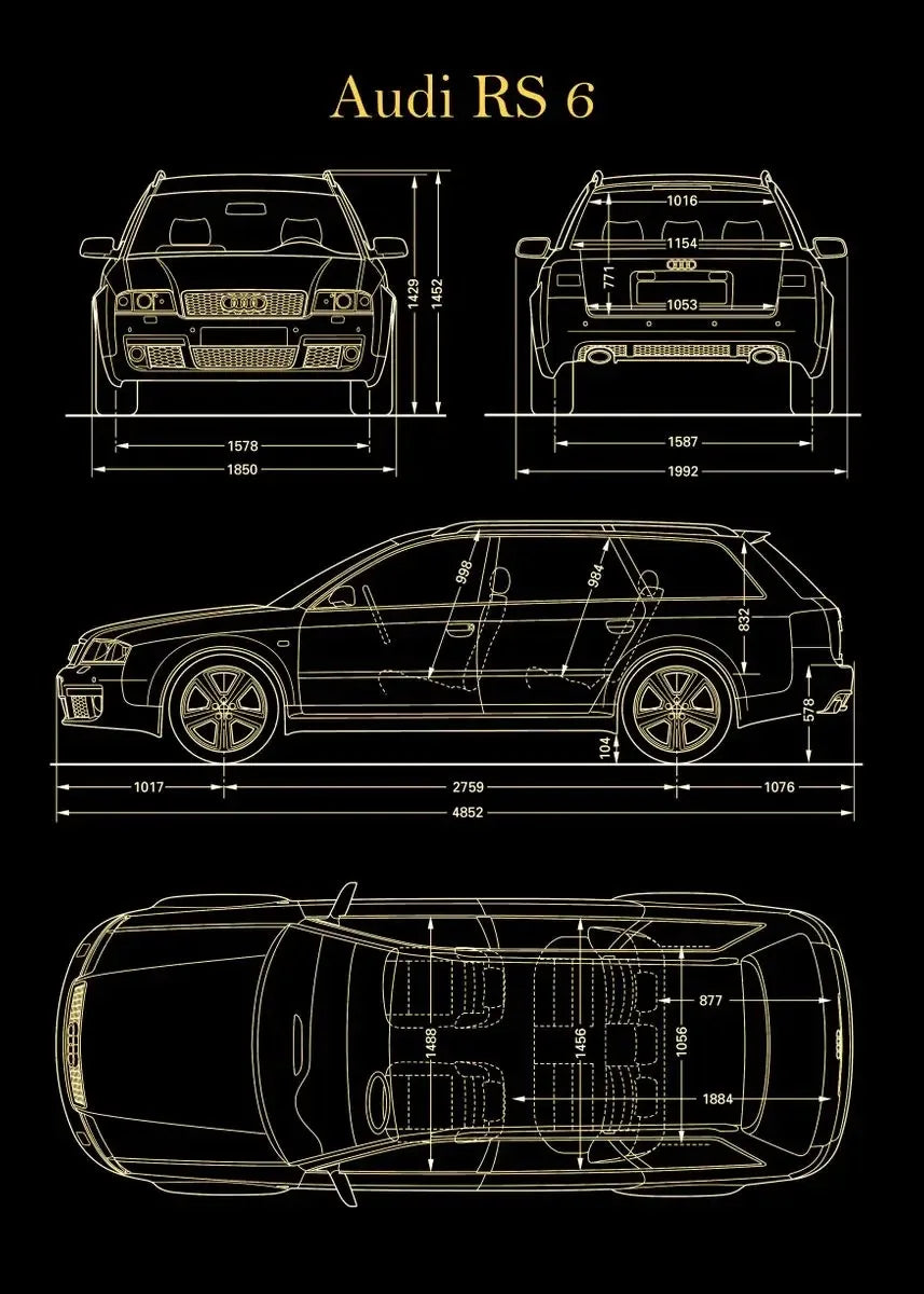 Vintage Car Blueprint Collection - Canvas & Curio