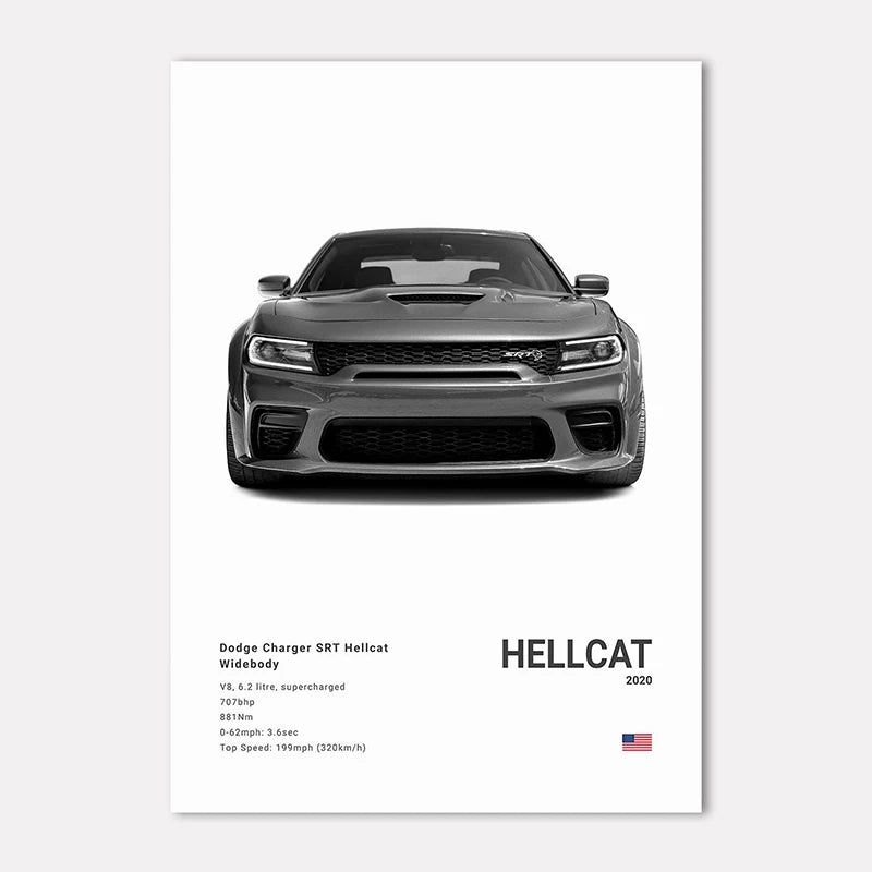Black & White Sport Cars Collection II - Canvas & Curio