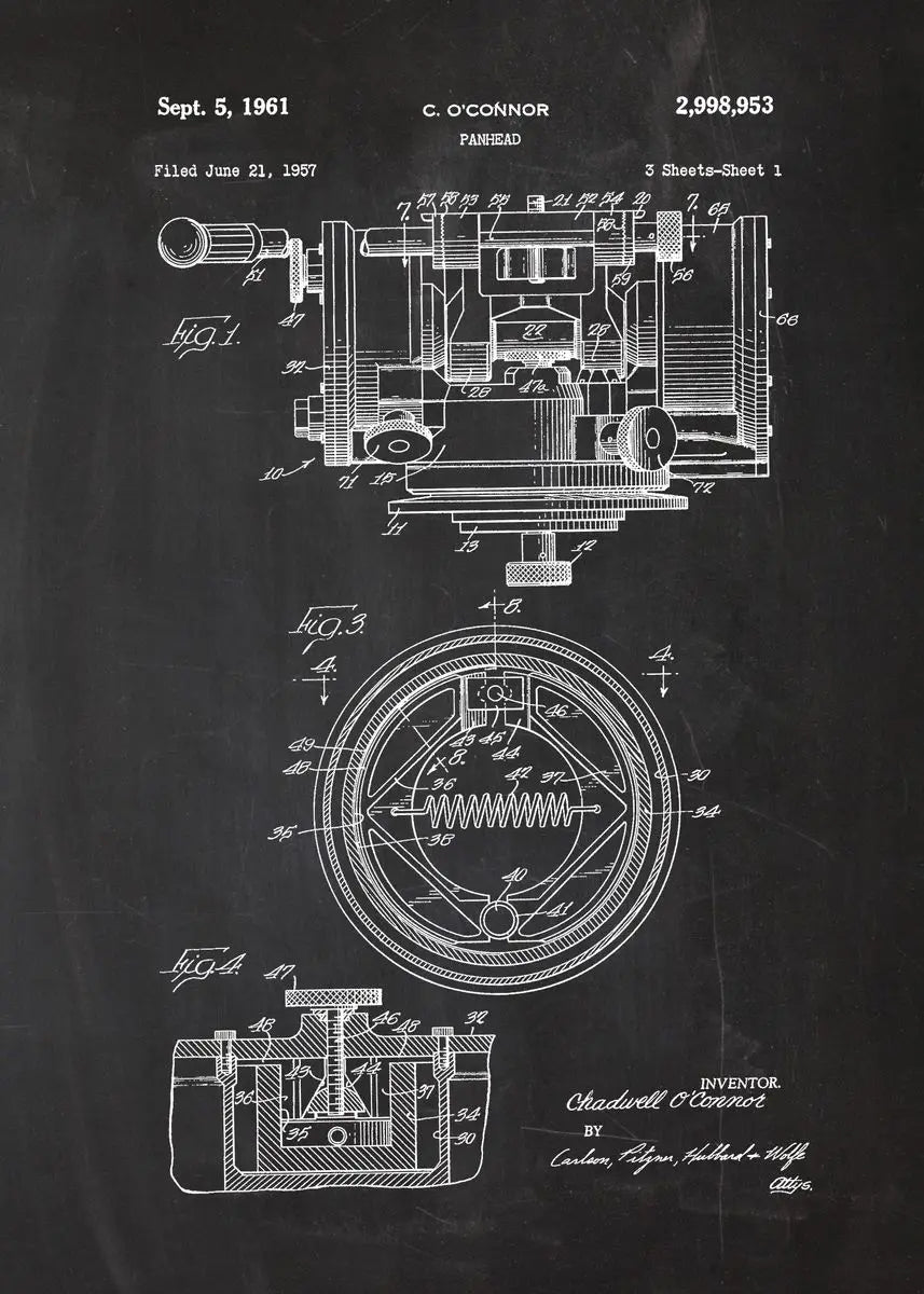 Engine Motor Blueprint Collection - Canvas & Curio