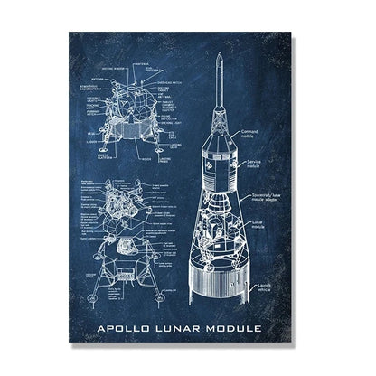 Space Shuttle Blueprint Collection - Canvas & Curio