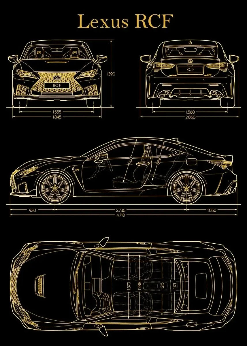 Vintage Car Blueprint Collection - Canvas & Curio