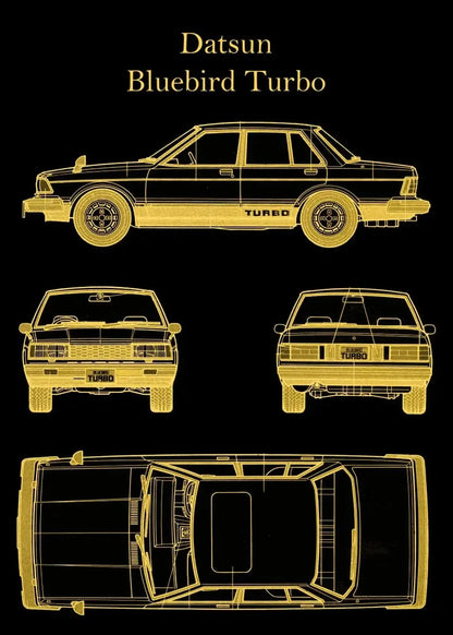 Vintage Car Blueprint Collection - Canvas & Curio