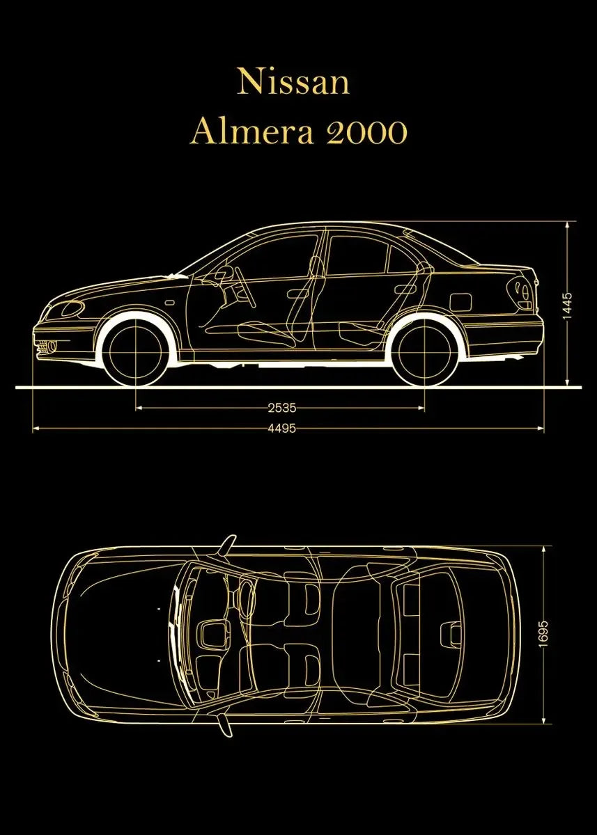 Vintage Car Blueprint Collection - Canvas & Curio