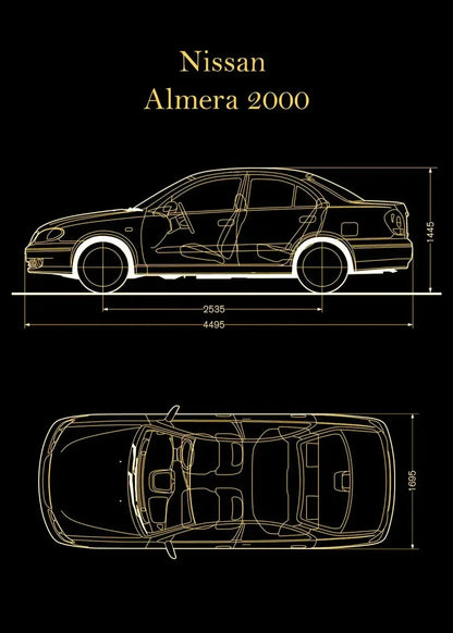 Vintage Car Blueprint Collection - Canvas & Curio