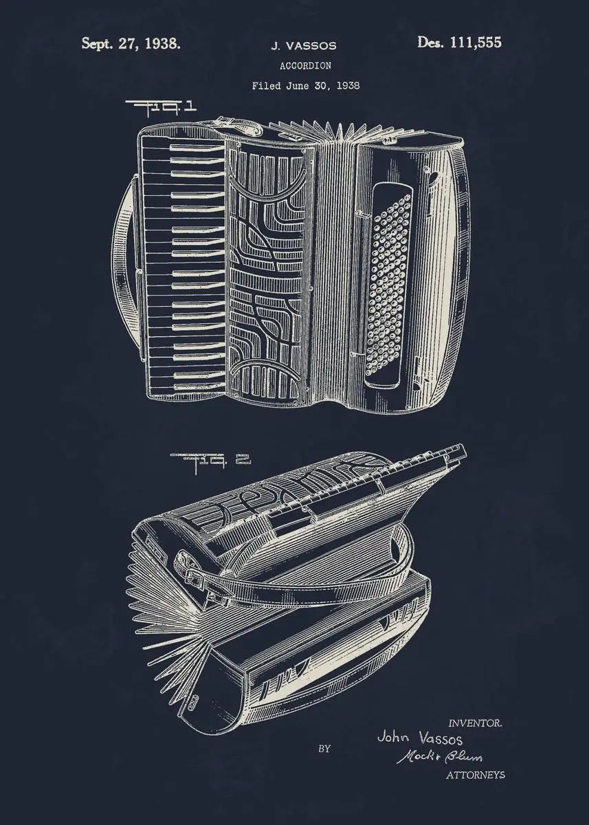 Musical Instruments Blueprint Collection - Canvas & Curio