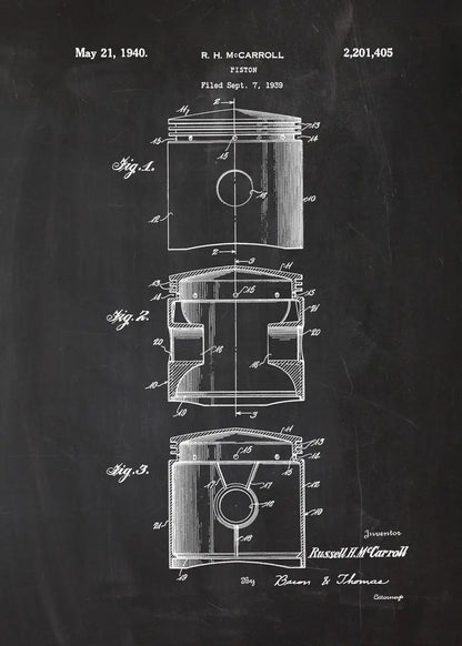Engine Motor Blueprint Collection - Canvas & Curio