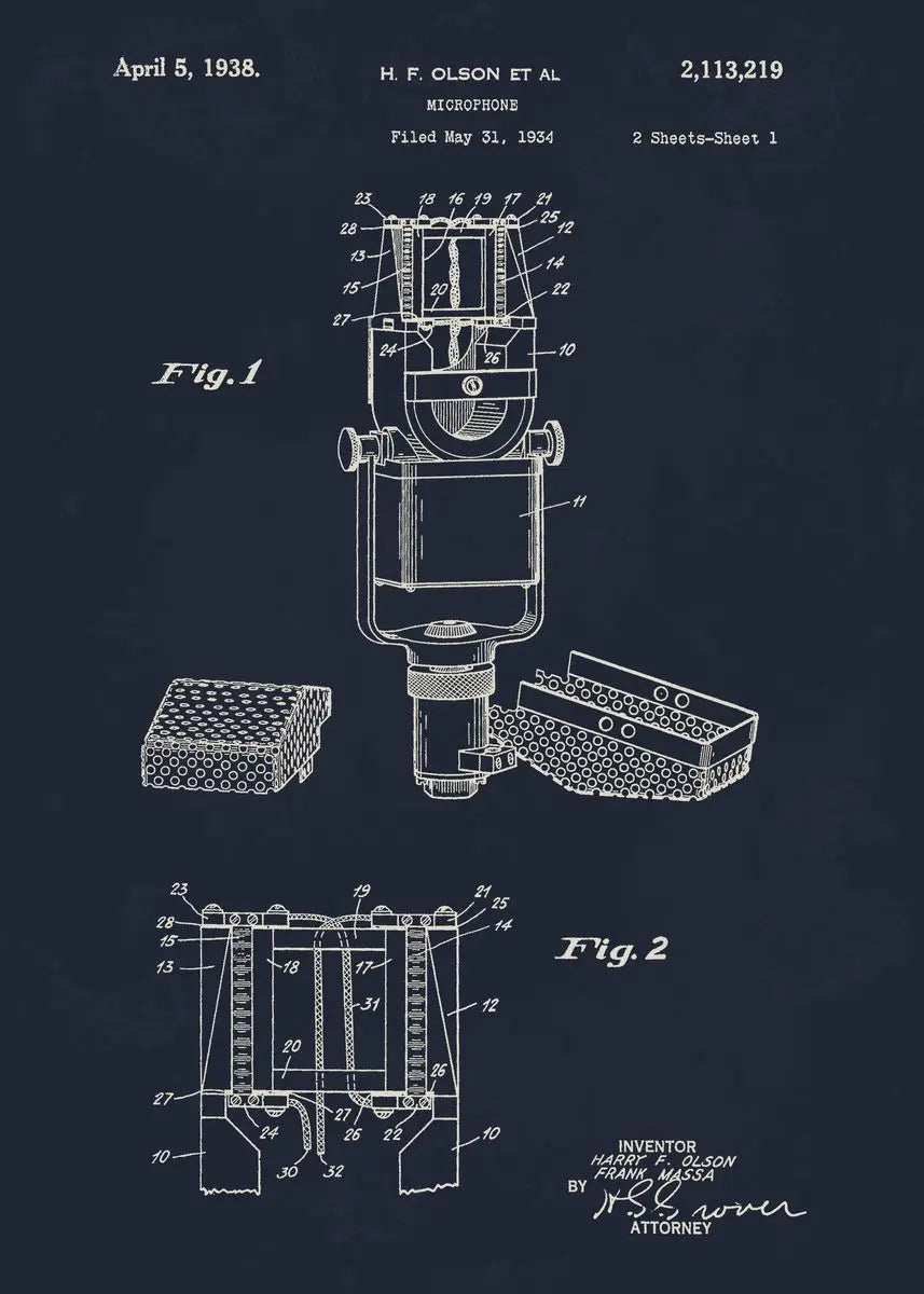 Musical Instruments Blueprint Collection - Canvas & Curio