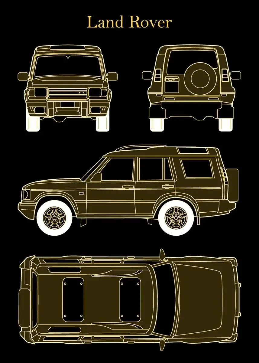 Vintage Car Blueprint Collection - Canvas & Curio