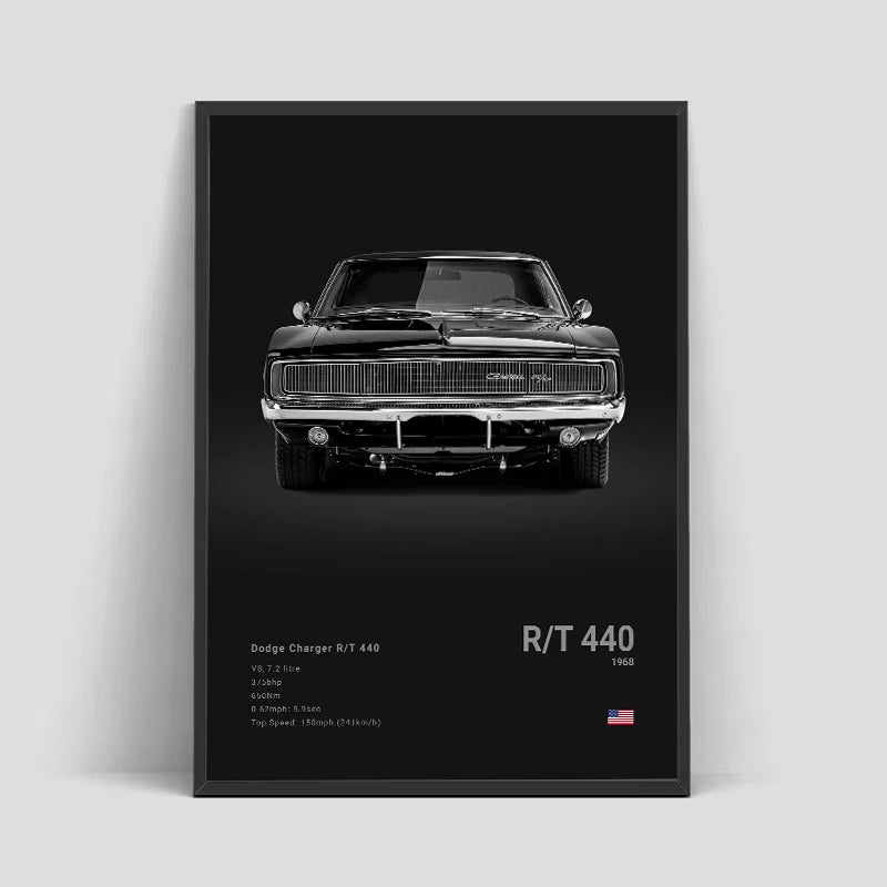 Black & White Sport Cars Collection II - Canvas & Curio