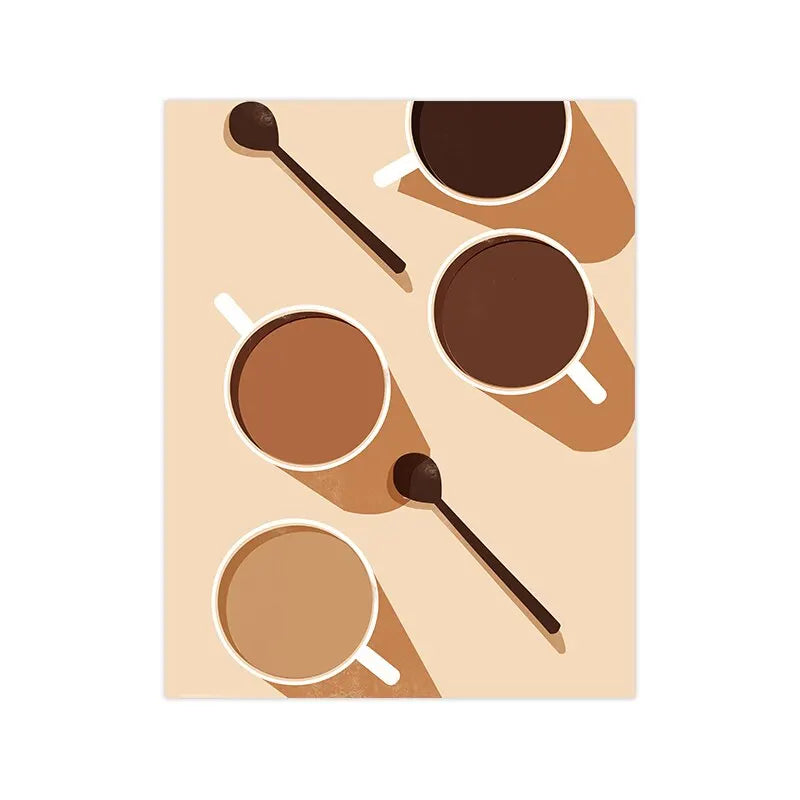 Minimalist Coffee Cup Line Art Collection - Canvas & Curio