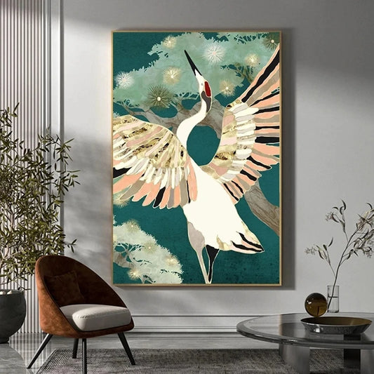 Golden Crane & Sun Collection - Canvas & Curio