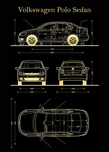 Vintage Car Blueprint Collection - Canvas & Curio