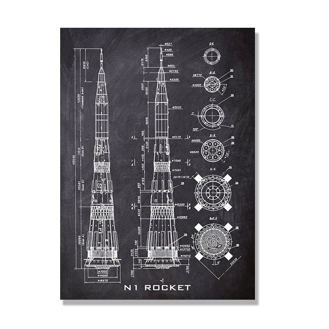 Space Shuttle Blueprint Collection - Canvas & Curio