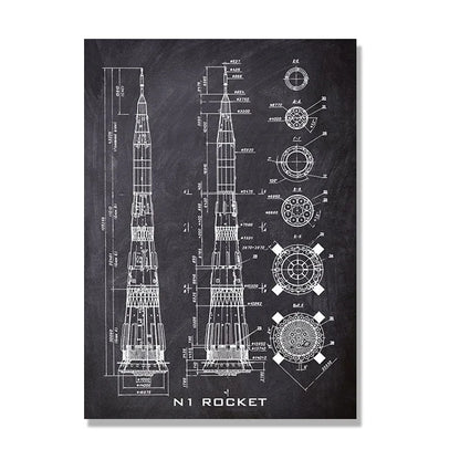 Space Shuttle Blueprint Collection - Canvas & Curio