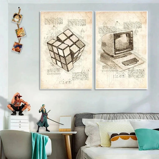 Vintage Gaming Sketch Collection - Canvas & Curio