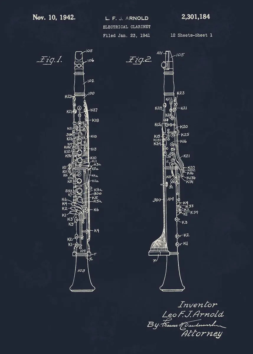 Musical Instruments Blueprint Collection - Canvas & Curio