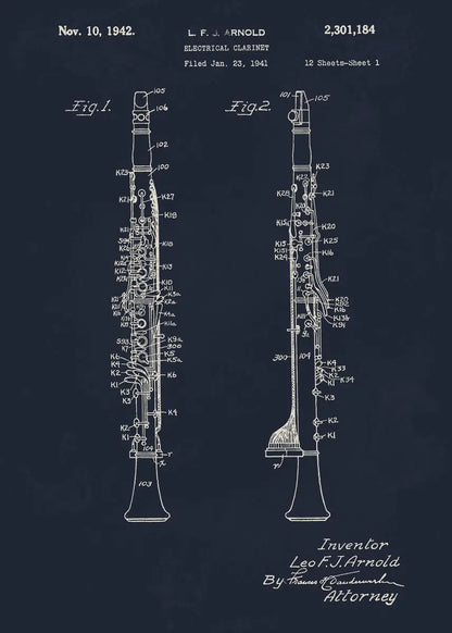 Musical Instruments Blueprint Collection - Canvas & Curio