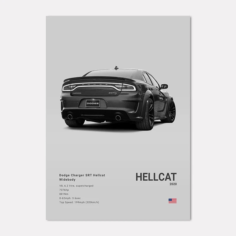 Black & White Sport Cars Collection III - Canvas & Curio