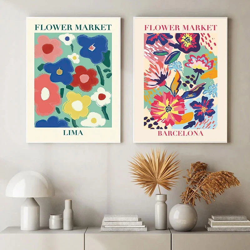 Abstract Matisse Flowers Art Collection - Canvas & Curio