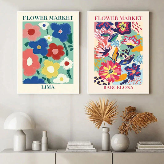Abstract Matisse Flowers Art Collection - Canvas & Curio