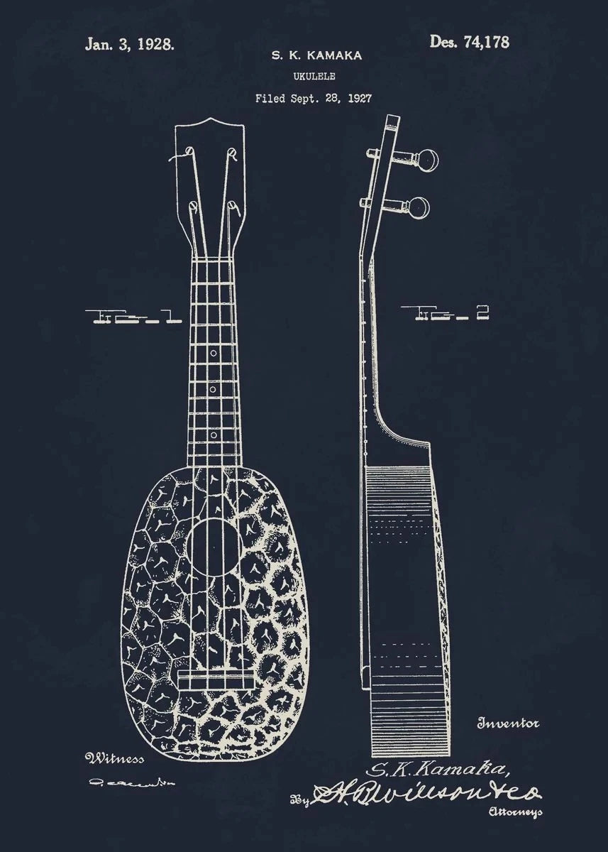 Musical Instruments Blueprint Collection ll - Canvas & Curio