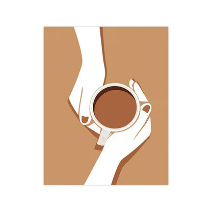 Minimalist Coffee Cup Line Art Collection - Canvas & Curio