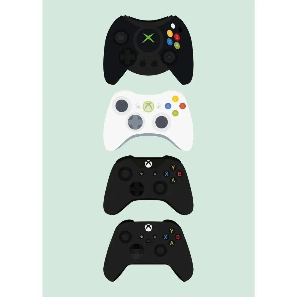 Retro Gaming Controllers Collection - Canvas & Curio