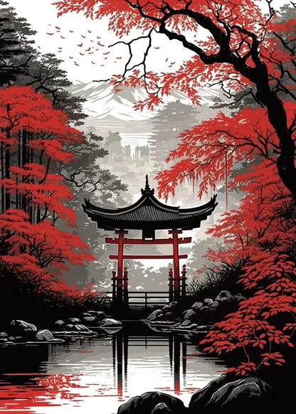 Black & Red Ink Art Collection - Canvas & Curio