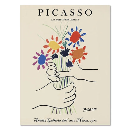 Abstract Matisse Flowers Art Collection - Canvas & Curio