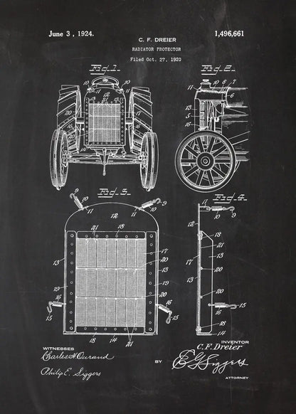 Engine Motor Blueprint Collection - Canvas & Curio