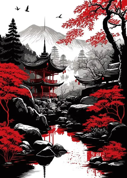 Black & Red Ink Art Collection - Canvas & Curio