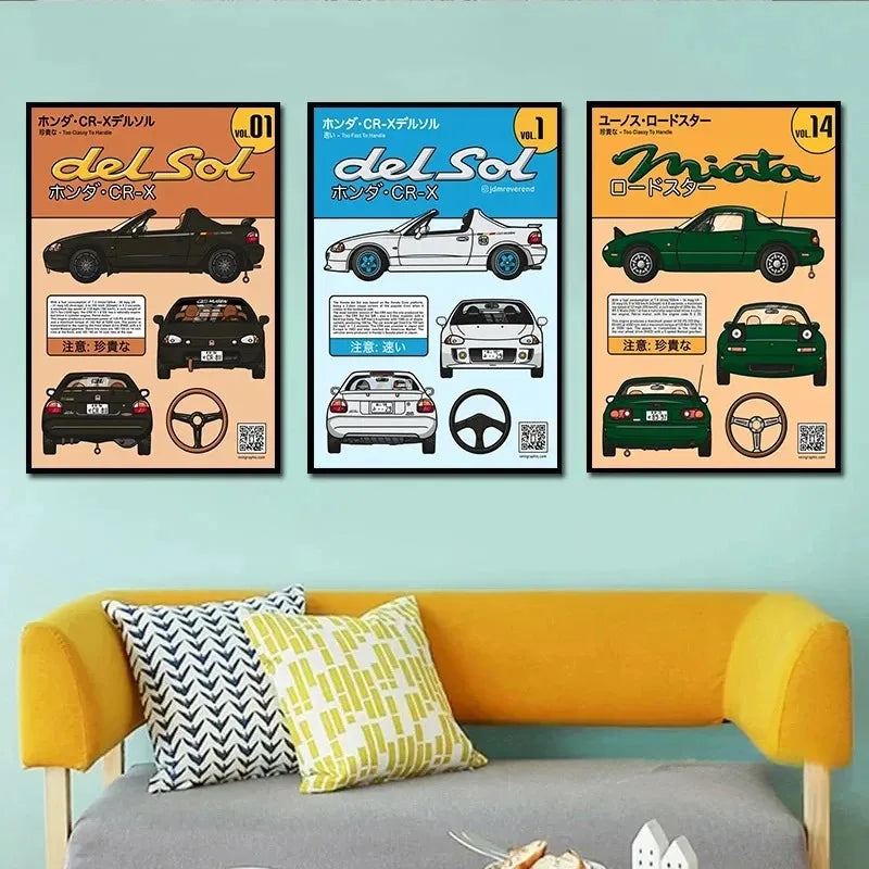 Pop Japanese Kawaii Cars Collection - Canvas & Curio