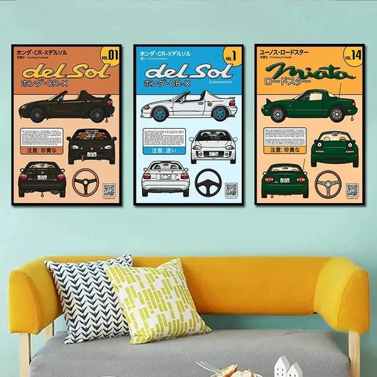 Pop Japanese Kawaii Cars Collection - Canvas & Curio