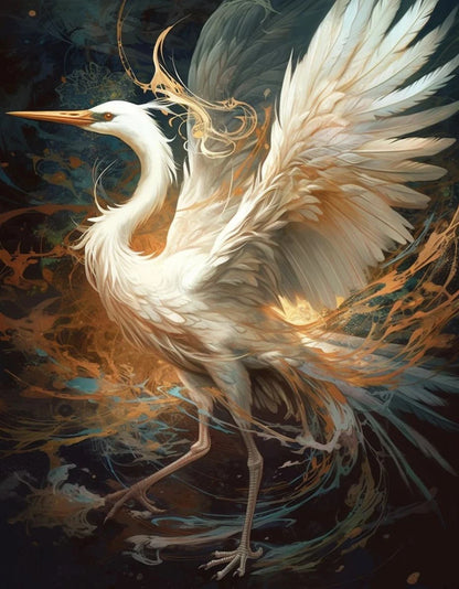 Golden Crane & Moon Collection - Canvas & Curio