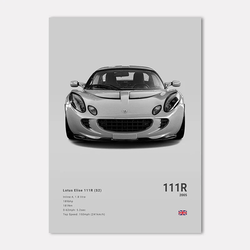 Black & White Sport Cars Collection - Canvas & Curio