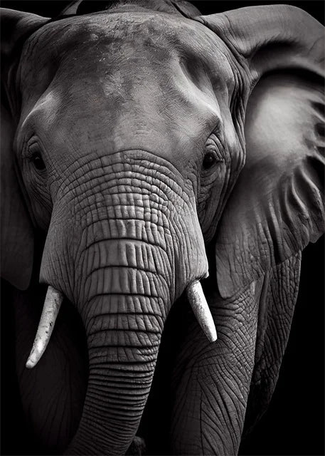 Monochrome Elephant Collection - Canvas & Curio