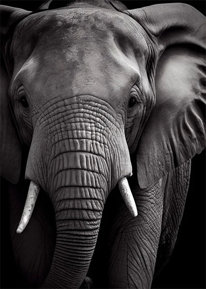Monochrome Elephant Collection - Canvas & Curio