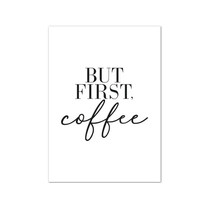 Minimalist Coffee Cup Line Art Collection - Canvas & Curio