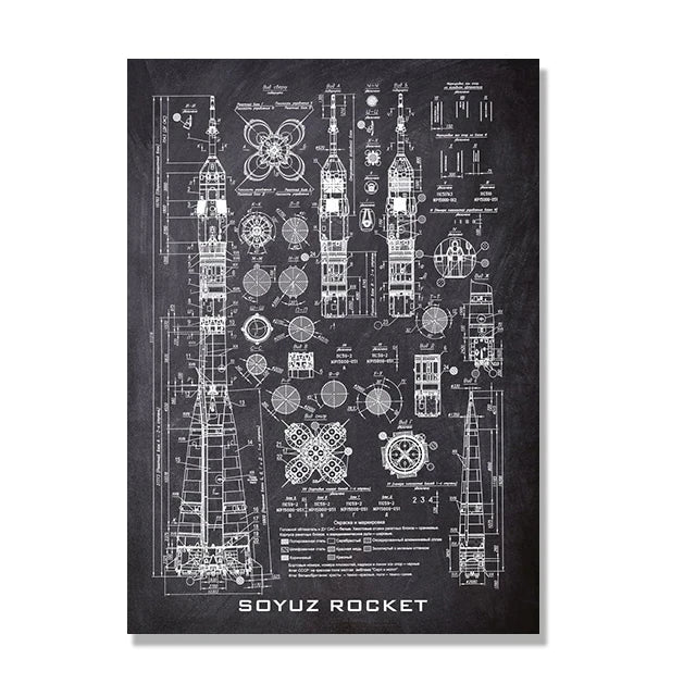 Space Shuttle Blueprint Collection - Canvas & Curio