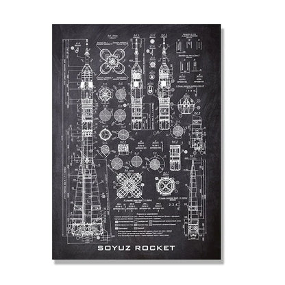 Space Shuttle Blueprint Collection - Canvas & Curio